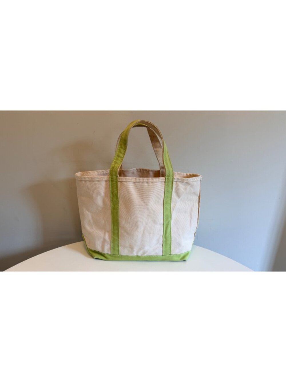 L.L.Bean Boat And Tote Canvas Bag Beige & Green Starfish Embroidery Made In USA - Picture 2 of 15
